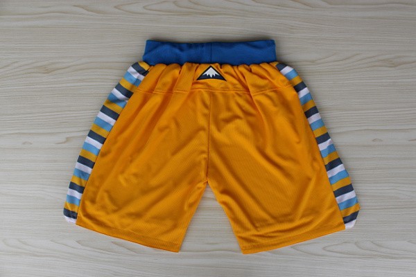  NBA Denver Nuggets New Revolution 30 Swingman Throwback Yellow Shorts